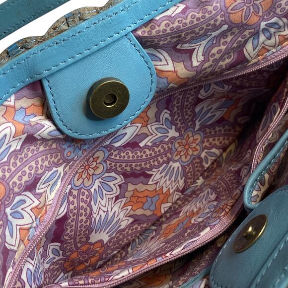 Teal Fossil Woven Leather Purse - Picture 5 of 7